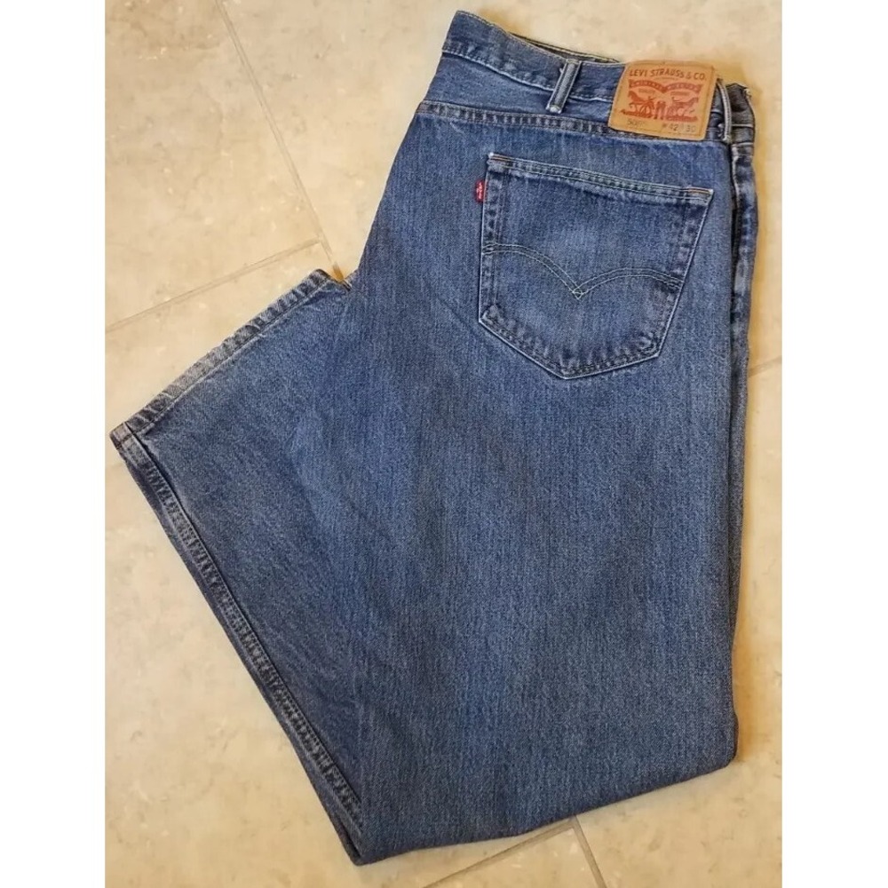 Levi's 505 Men Denim Straight Leg Jeans Regular Fit Blue Medium Wash sz 42x30
